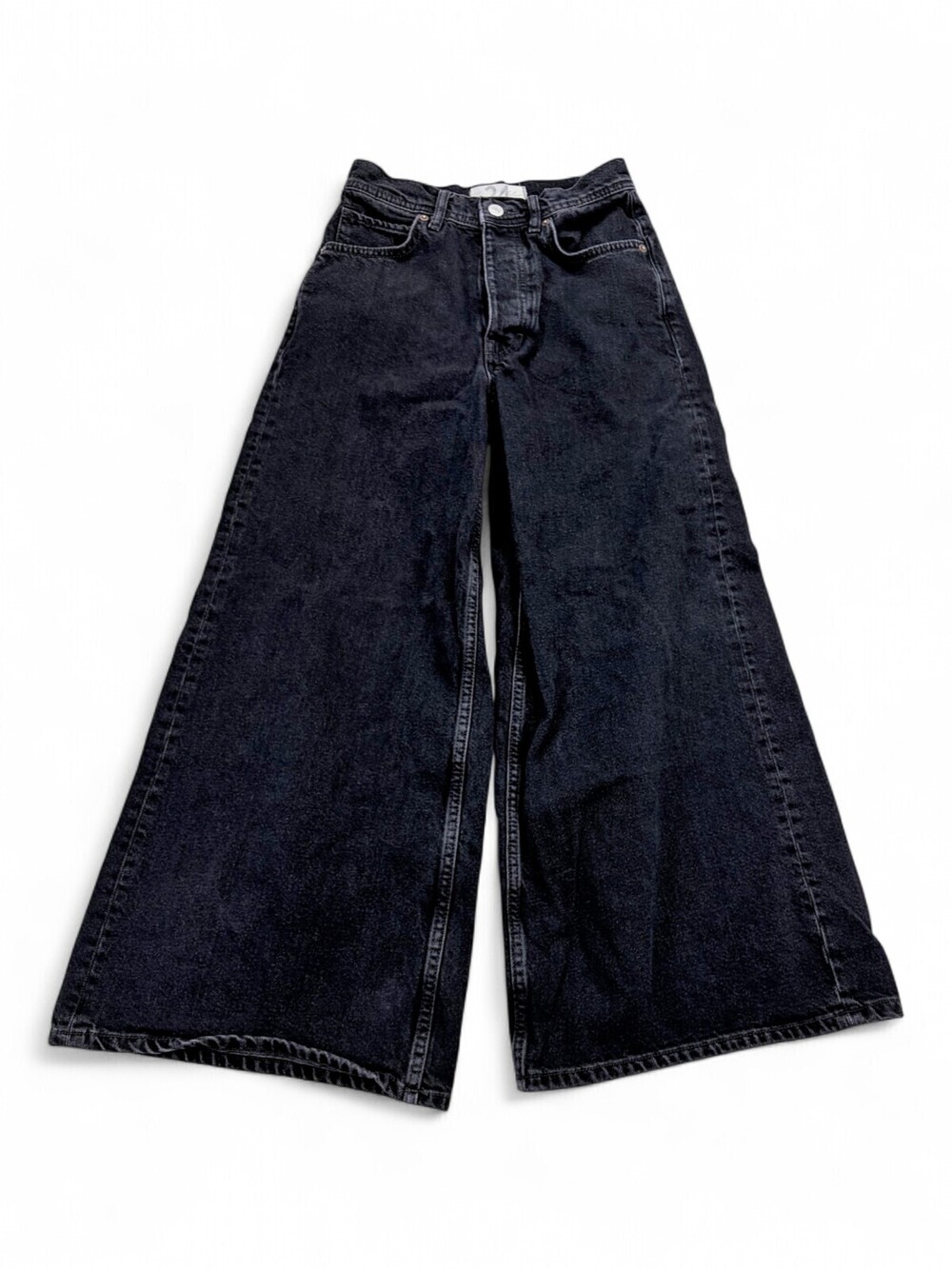 We The Free Black Wide Leg Baggy Jeans Womens Size 24 Cotton Denim OB808279